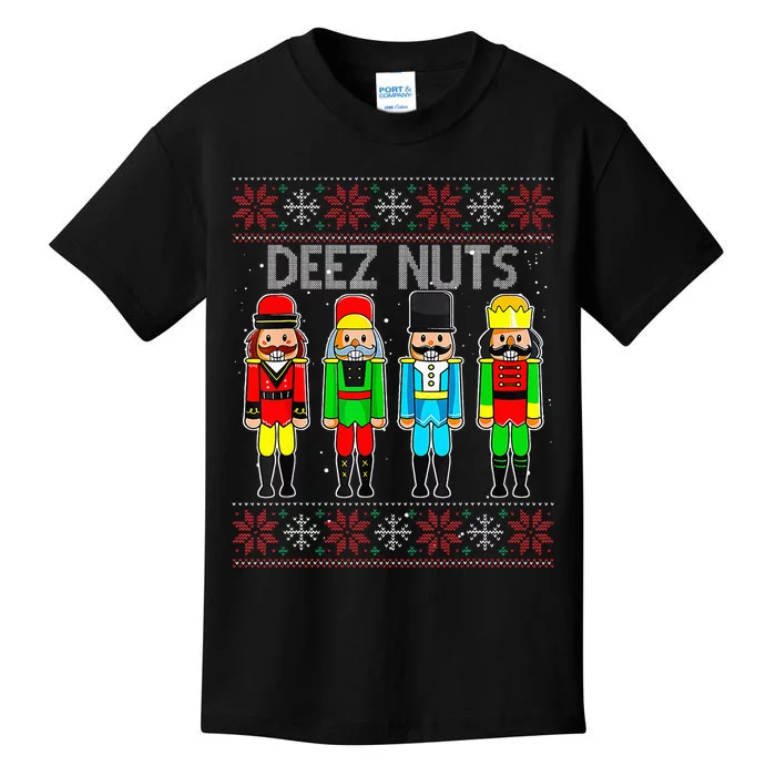 Deez Nuts Nutcracker Ugly Christmas Sweate Xmas Kids T-Shirt