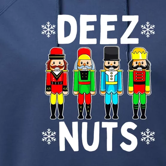 Deez Nuts Nutcracker Funny Xmas Ugly Christmas Performance Fleece Hoodie