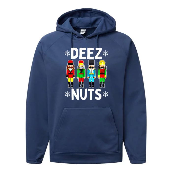 Deez Nuts Nutcracker Funny Xmas Ugly Christmas Performance Fleece Hoodie