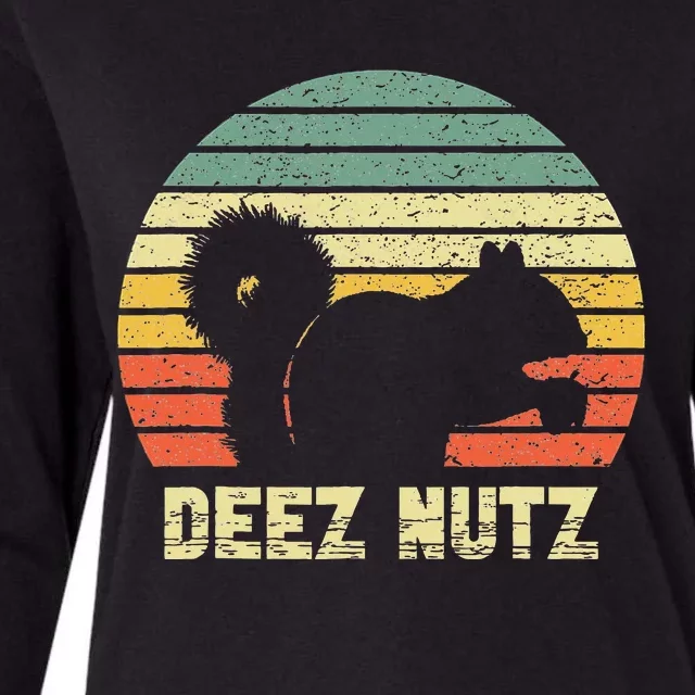 Deez Nuts Nutcracker Squirrel Deez Nutz Deezs Nut Funny Womens Cotton Relaxed Long Sleeve T-Shirt