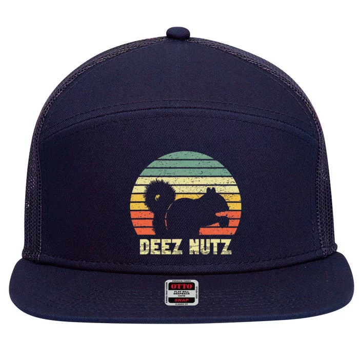 Deez Nuts Nutcracker Squirrel Deez Nutz Deezs Nut Funny 7 Panel Mesh Trucker Snapback Hat