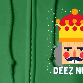 Deez Nuts Nutcracker Funny Ugly Christmas Meme Gifts Full Zip Hoodie