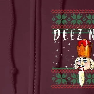 Deez Nuts Nutcracker Ugly Christmas Funny Meme Gift Full Zip Hoodie