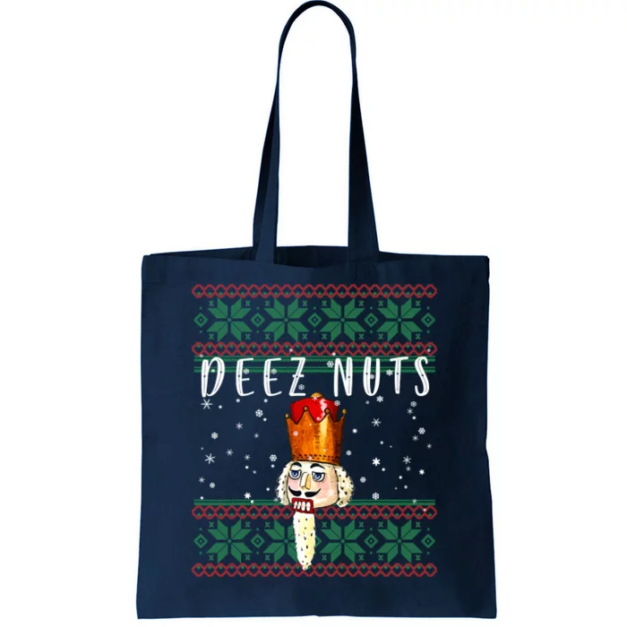 Deez Nuts Nutcracker Ugly Christmas Funny Meme Gift Tote Bag