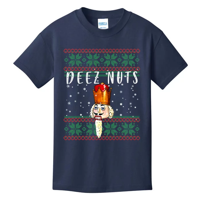 Deez Nuts Nutcracker Ugly Christmas Funny Meme Gift Kids T-Shirt