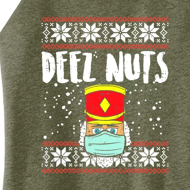 Deez Nuts Nutcracker Face Mask Ugly Xmas Quarantine Gift Women’s Perfect Tri Rocker Tank