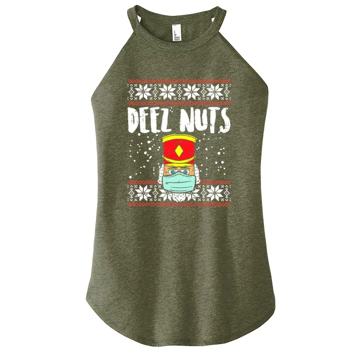 Deez Nuts Nutcracker Face Mask Ugly Xmas Quarantine Gift Women’s Perfect Tri Rocker Tank