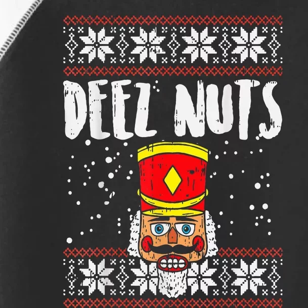 Deez Nuts Nutcracker Funny Ugly Christmas Sweater Meme Gift Toddler Fine Jersey T-Shirt