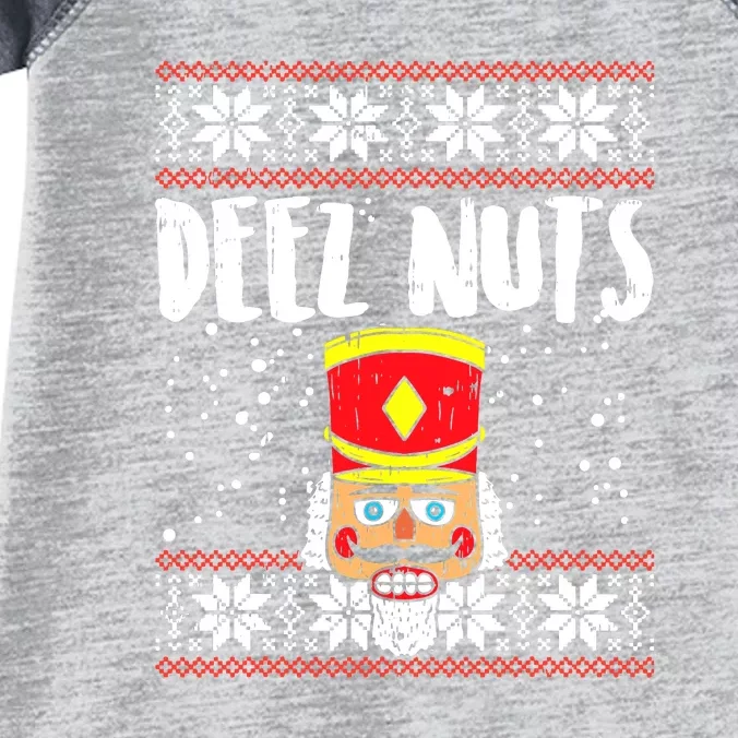 Deez Nuts Nutcracker Gifts Ugly Christmas Funny Xmas Infant Baby Jersey Bodysuit