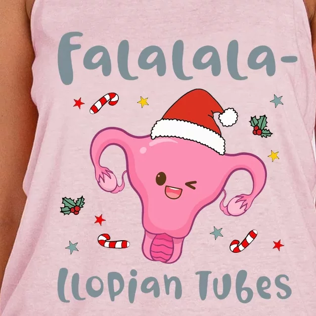 Doctor Nurse Obstetrics Christmas Falalalallopian Tubes Women's Knotted Racerback Tank