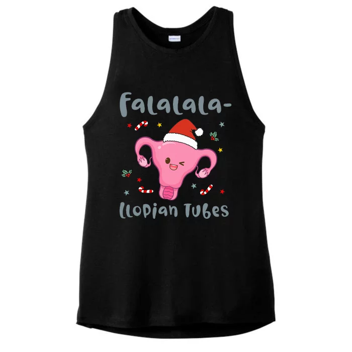 Doctor Nurse Obstetrics Christmas Falalalallopian Tubes Ladies Tri-Blend Wicking Tank