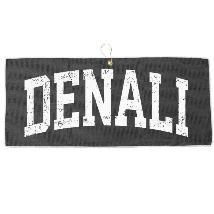 Denali National Park Alaska Vintage Athletic Sports Design Large Microfiber Waffle Golf Towel