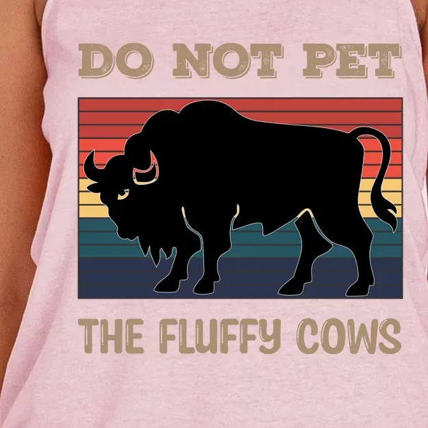 Do Not Pet The Fluffy Cows Women's Knotted Racerback Tank