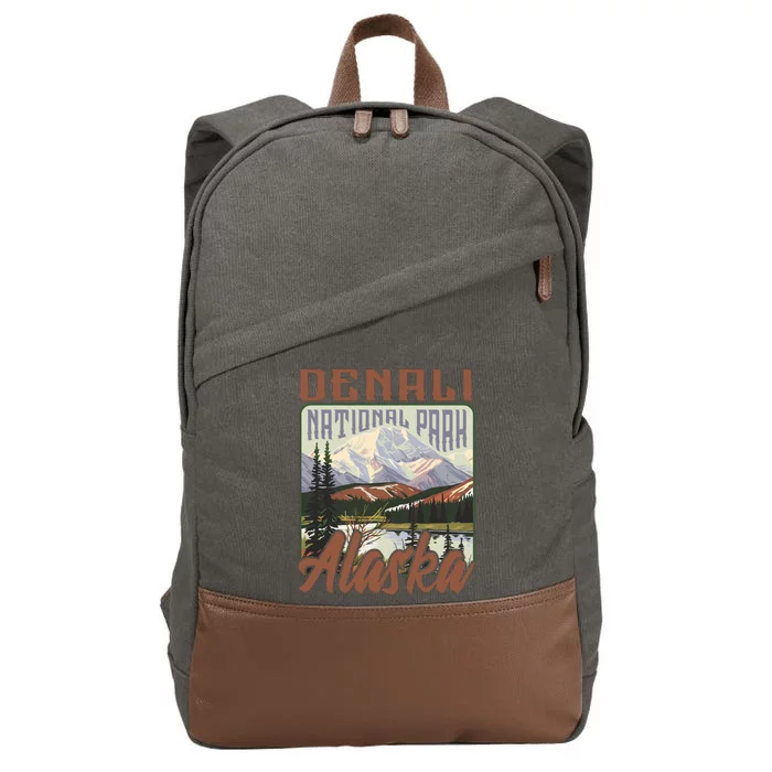 Denali National Park Alaska Cotton Canvas Backpack