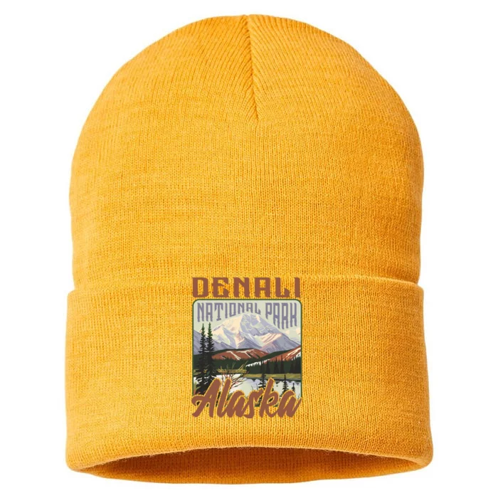 Denali National Park Alaska Sustainable Knit Beanie