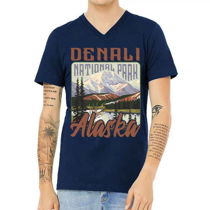 Denali National Park Alaska V-Neck T-Shirt