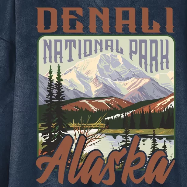 Denali National Park Alaska Hooded Wearable Blanket