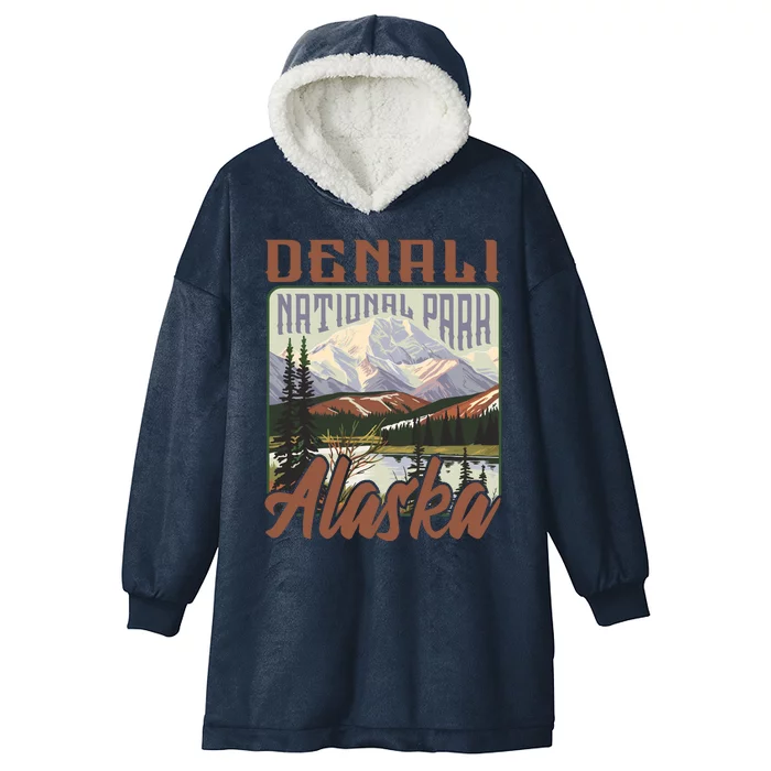 Denali National Park Alaska Hooded Wearable Blanket