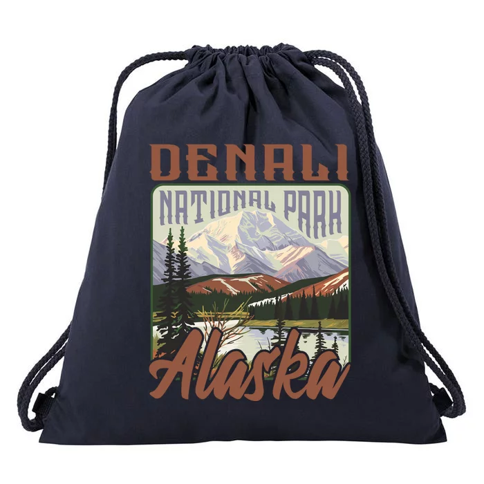 Denali National Park Alaska Drawstring Bag