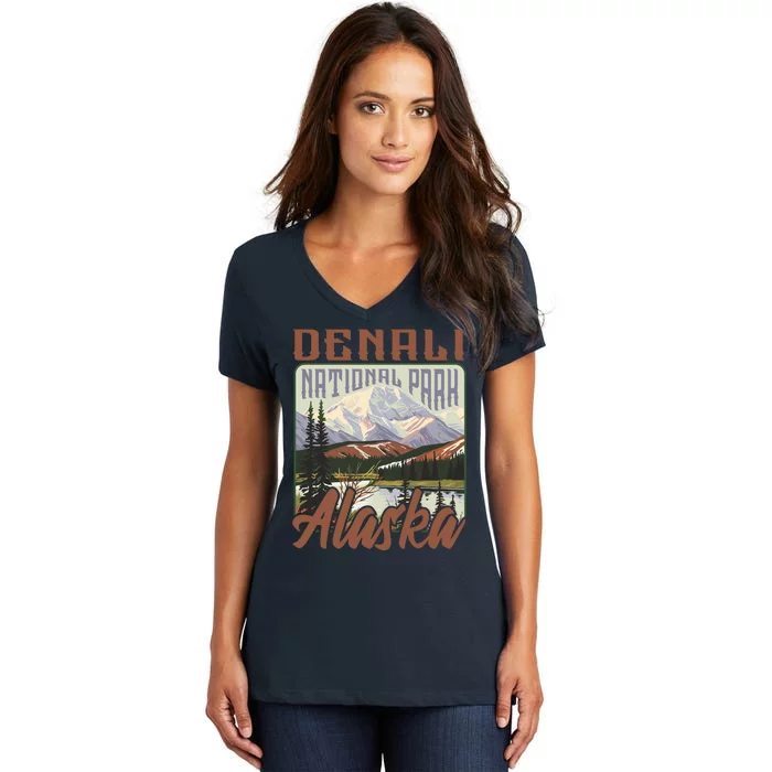 Denali National Park Alaska Women's V-Neck T-Shirt