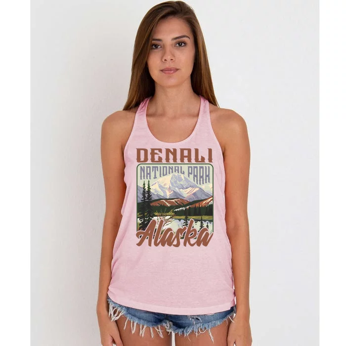 Denali National Park Alaska Women's Knotted Racerback Tank