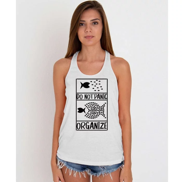 Do Not Panic Organize Dont Panic Women's Knotted Racerback Tank