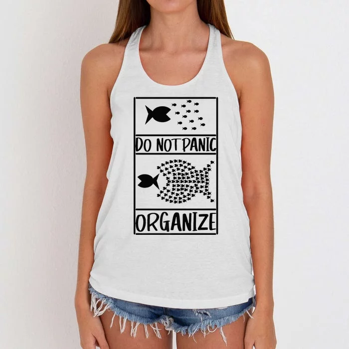 Do Not Panic Organize Dont Panic Women's Knotted Racerback Tank