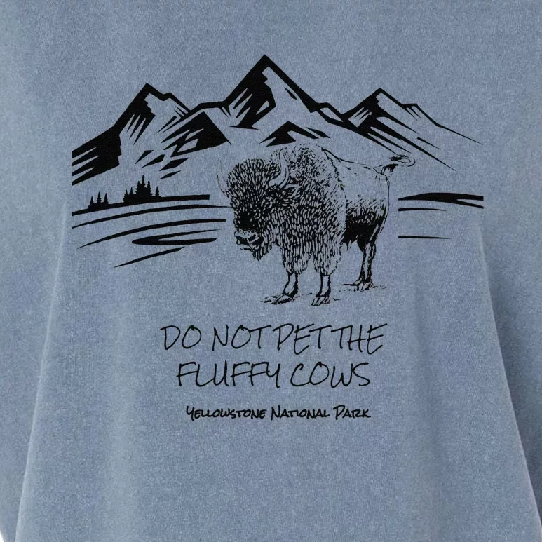 Do Not Pet the Fluffy Cows funny bison buffalo Yellowstone Garment-Dyed Women's Muscle Tee