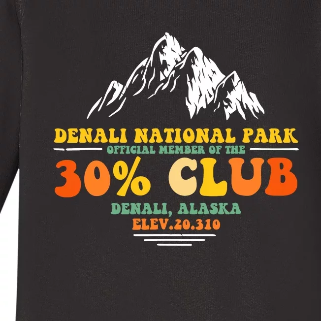 Denali National Park Alaska 30% Club Denali Mountain Tourist Baby Long Sleeve Bodysuit