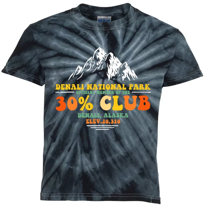 Denali National Park Alaska 30% Club Denali Mountain Tourist Kids Tie-Dye T-Shirt