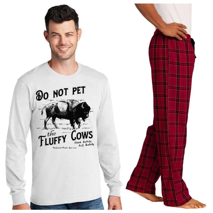 Do Not Pet The Fluffy Cows American Bison Vintage Long Sleeve Pajama Set