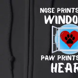 Dog Nose Prints On My Windows Paw In Heart Frit Full Zip Hoodie