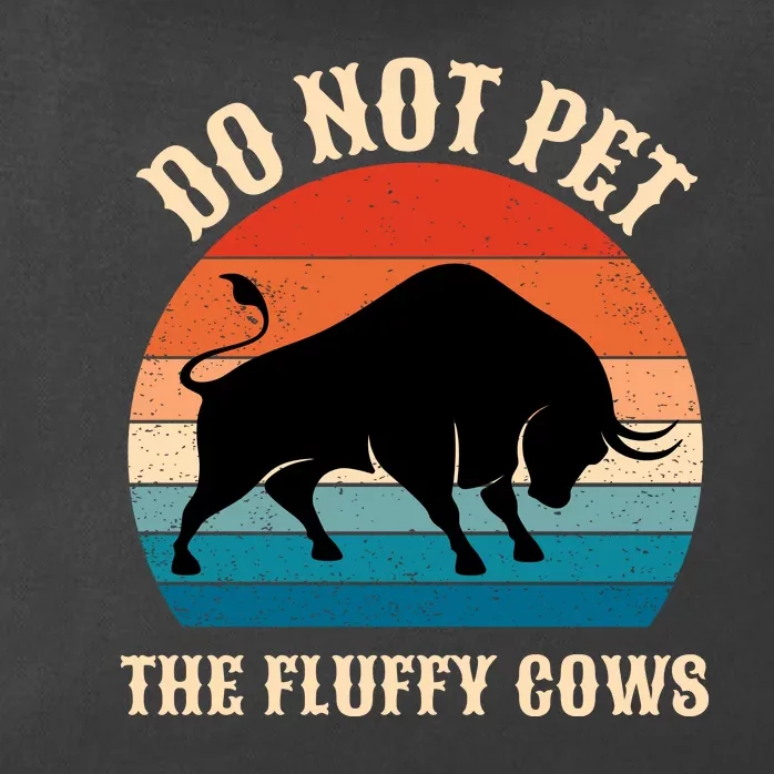 Do Not Pet The Fluffy Cows Retro Bison Buffalo Zip Tote Bag