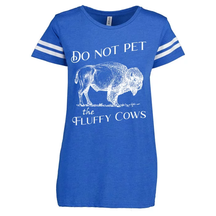 Do Not Pet The Fluffy Cows American Bison Vintage Enza Ladies Jersey Football T-Shirt