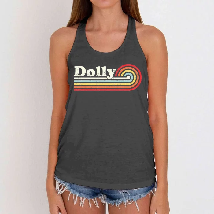 Dolly Name Personalized Vintage Retro Gift Men Women Women's Knotted Racerback Tank