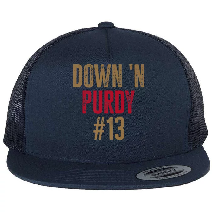 Down 'n Purdy 13 Brock Purdy American Football Quarterback Flat Bill Trucker Hat