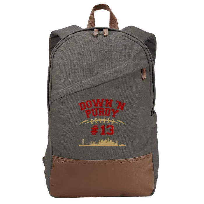 Down 'N Purdy #13 San Francisco Football Fan Cotton Canvas Backpack