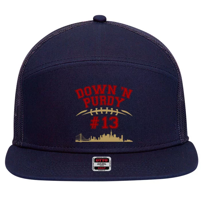 Down 'N Purdy #13 San Francisco Football Fan 7 Panel Mesh Trucker Snapback Hat