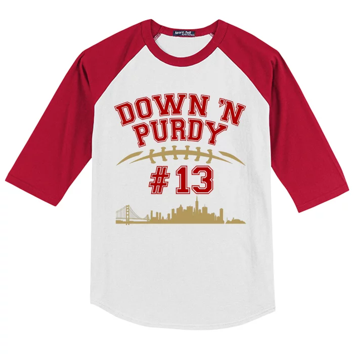 Down 'N Purdy #13 San Francisco Football Fan Kids Colorblock Raglan Jersey