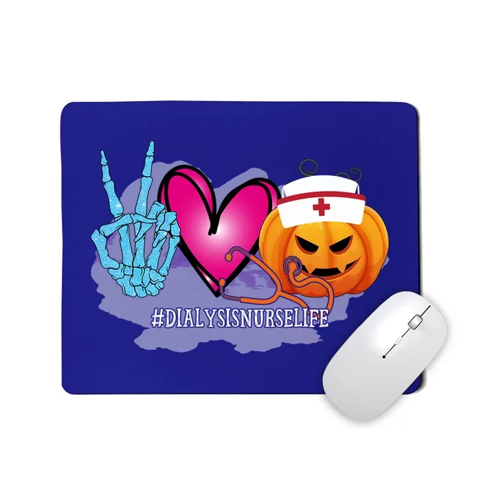 Dialysis Nurse Peace Love Pumpkin Funny Halloween Leopard Cool Gift Mousepad