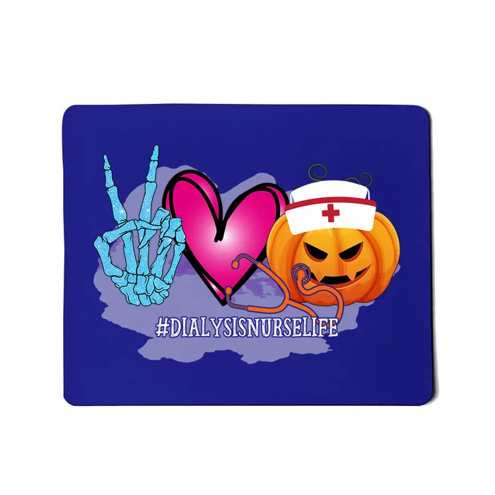 Dialysis Nurse Peace Love Pumpkin Funny Halloween Leopard Cool Gift Mousepad