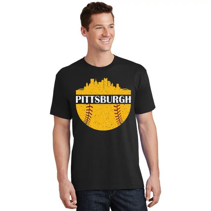  Pittsburgh Baseball Cityscape Distressed Novelty