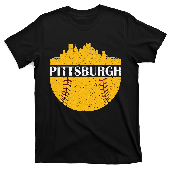  Pittsburgh Baseball Cityscape Distressed Novelty