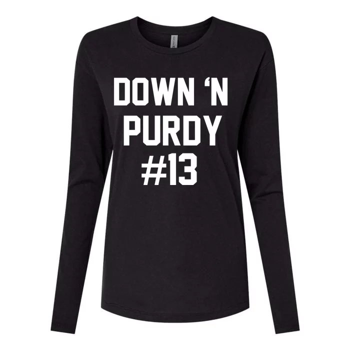 Down 'N Purdy #13 Womens Cotton Relaxed Long Sleeve T-Shirt