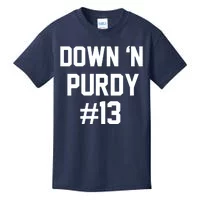 Down 'N Purdy 13 Brock Purdy American Football Quarterback Kids Colorblock  Raglan Jersey