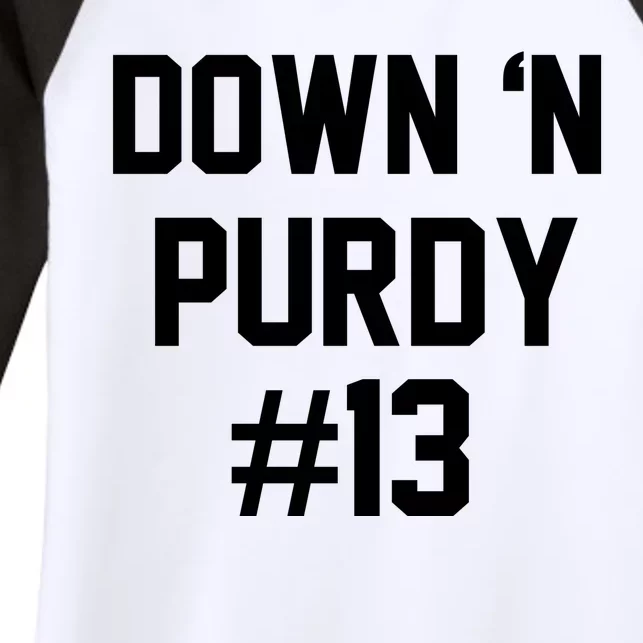 Down 'N Purdy #13 Women's Tri-Blend 3/4-Sleeve Raglan Shirt