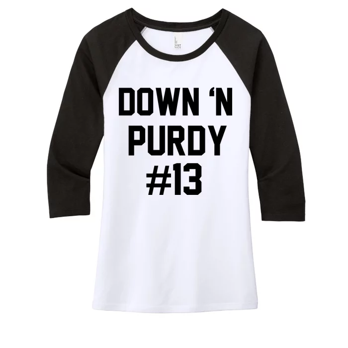 Down 'N Purdy #13 Women's Tri-Blend 3/4-Sleeve Raglan Shirt