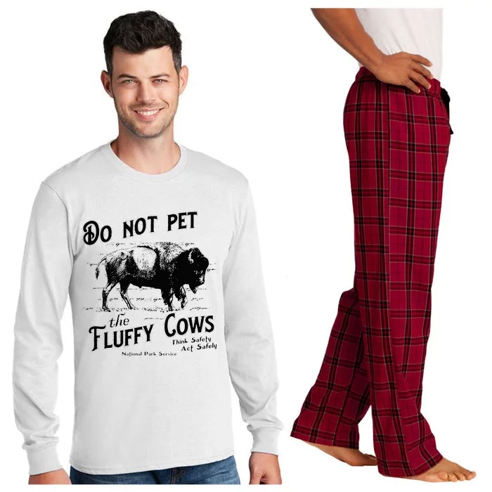 Do Not Pet The Fluffy Cows American Bison Vintage Long Sleeve Pajama Set