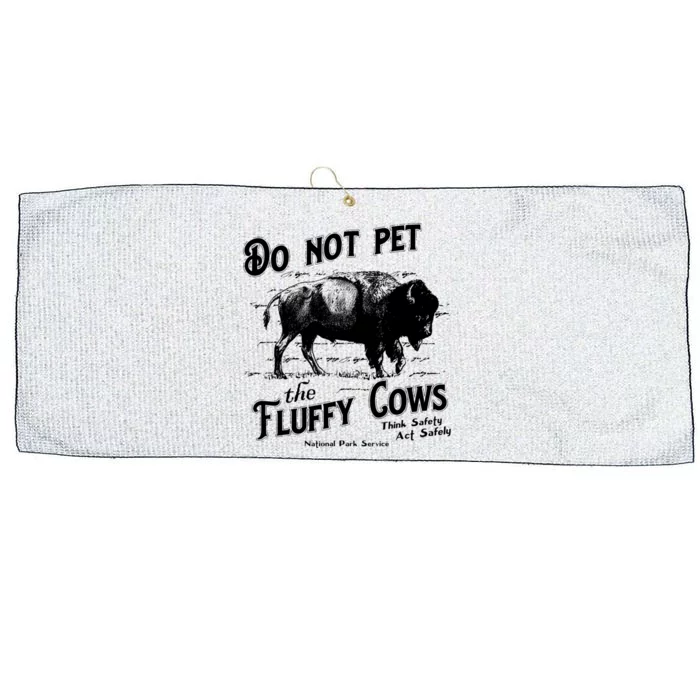 Do Not Pet The Fluffy Cows American Bison Vintage Large Microfiber Waffle Golf Towel