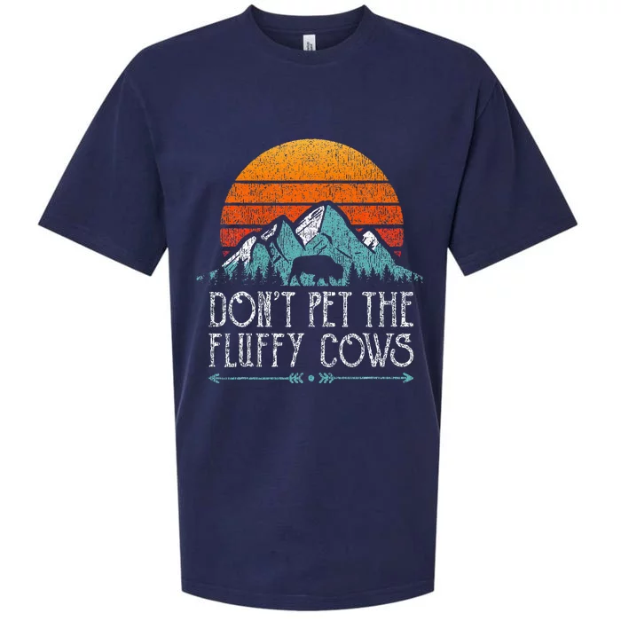 Do Not Pet The Fluffy Cows Funny Bison Buffalo Sueded Cloud Jersey T-Shirt